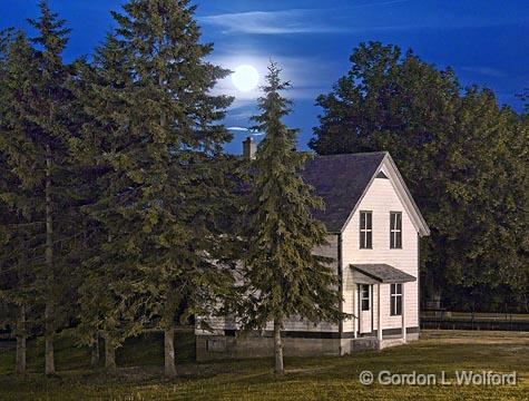 Moonrise Over A Lockmaster's House_16670.jpg - Photographed at Smiths Falls, Ontario, Canada.